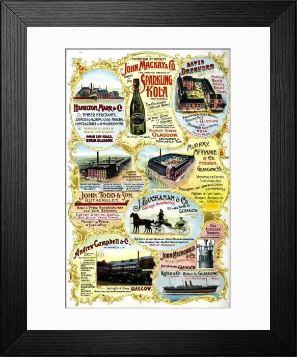 Framed Print : Adverts, nine Scottish businesses Framed Print : Adverts, nine Scottish businesses