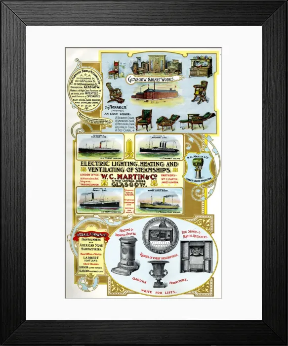 Framed Print : Adverts, three Scottish businesses Framed Print : Adverts, three Scottish businesses
