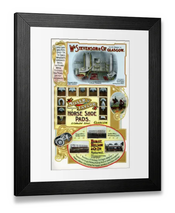 Framed Print : Adverts, three Scottish businesses Framed Print : Adverts, three Scottish businesses