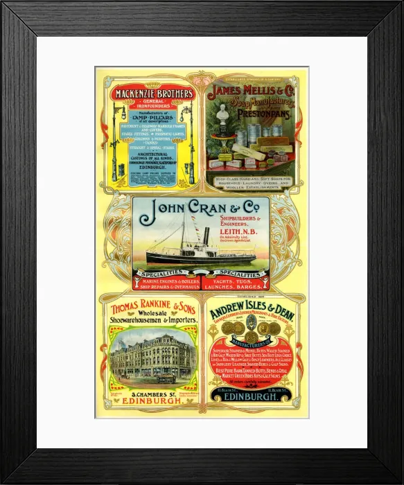 Framed Print : Adverts, five Scottish businesses Framed Print : Adverts, five Scottish businesses