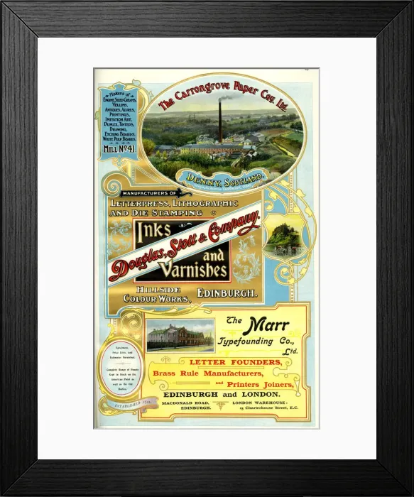 Framed Print : Adverts, three Scottish businesses Framed Print : Adverts, three Scottish businesses