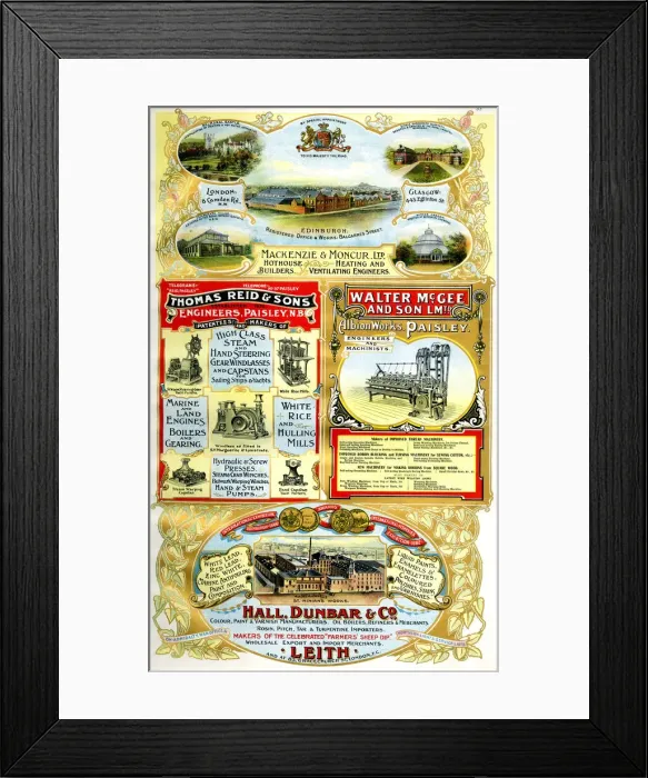Framed Print : Adverts, four Scottish businesses Framed Print : Adverts, four Scottish businesses
