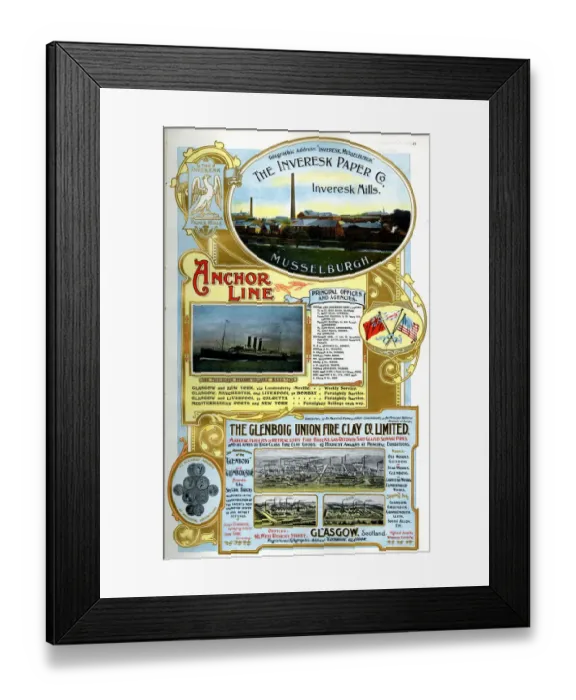 Framed Print : Adverts, three Scottish businesses Framed Print : Adverts, three Scottish businesses