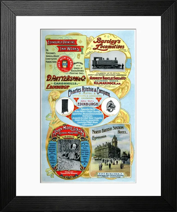 Framed Print : Adverts, five Scottish businesses Framed Print : Adverts, five Scottish businesses