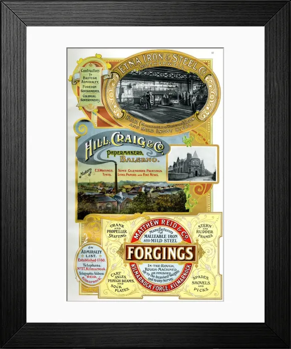 Framed Print : Adverts, three Scottish businesses Framed Print : Adverts, three Scottish businesses