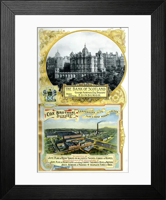 Framed Print : Adverts, Bank of Scotland, Cox Brothers, Dundee Framed Print : Adverts, Bank of Scotland, Cox Brothers, Dundee