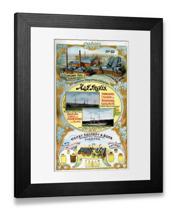 Framed Print : Adverts, three Scottish businesses Framed Print : Adverts, three Scottish businesses