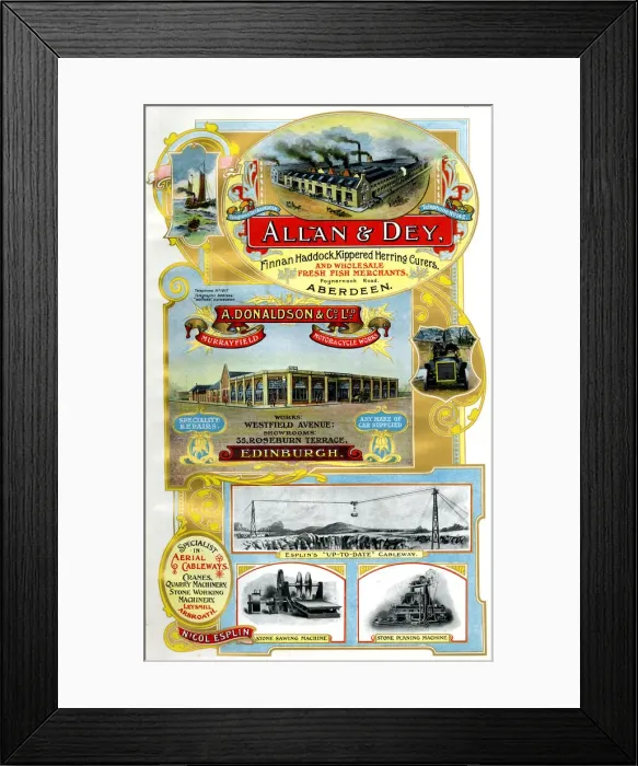 Framed Print : Adverts, three Scottish businesses Framed Print : Adverts, three Scottish businesses