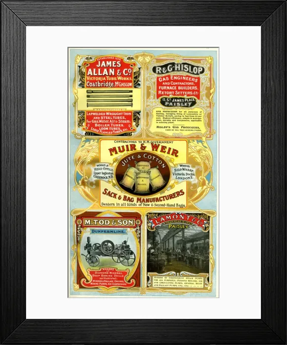 Framed Print : Adverts, five Scottish businesses Framed Print : Adverts, five Scottish businesses