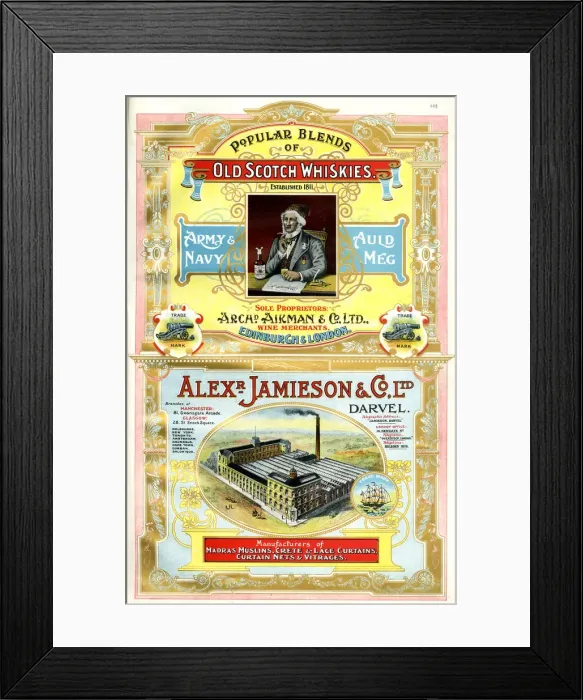 Framed Print : Adverts, Archibald Aikman & Co, Alexander Jamieson & Co Framed Print : Adverts, Archibald Aikman & Co, Alexander Jamieson & Co
