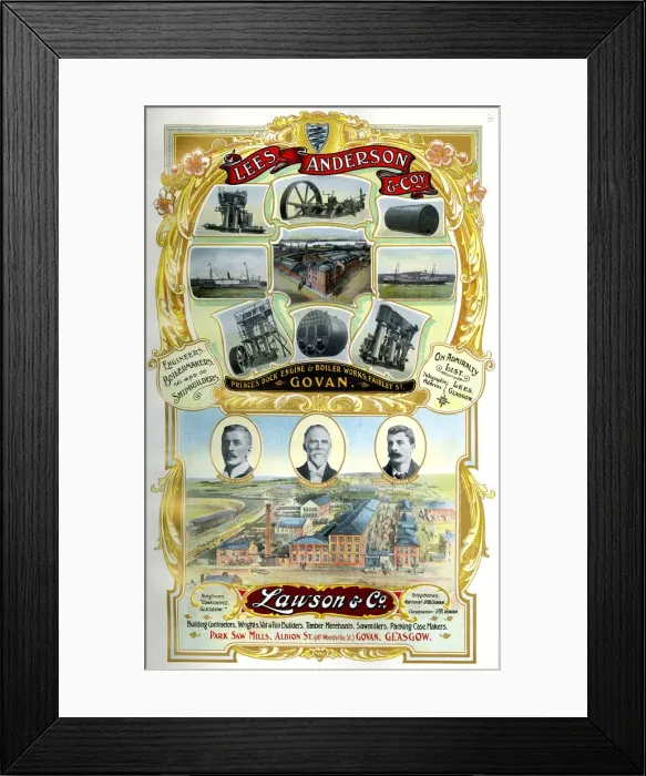 Framed Print : Adverts, Lees, Anderson & Co, Lawson & Co, Scotland Framed Print : Adverts, Lees, Anderson & Co, Lawson & Co, Scotland