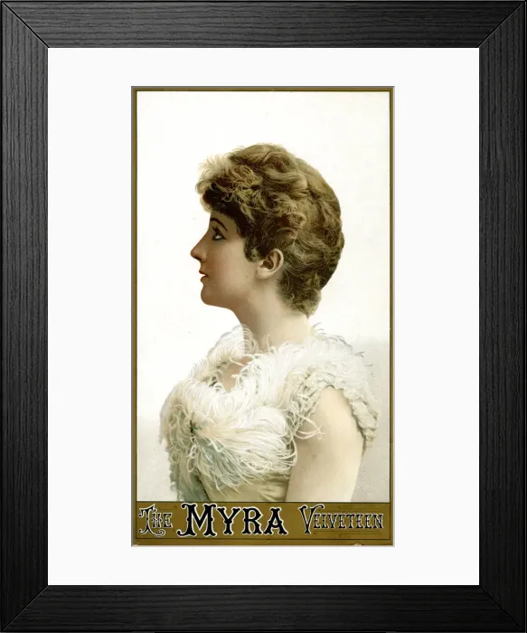 Framed Print : Fashion showcard, The Myra Velveteen Framed Print : Fashion showcard, The Myra Velveteen