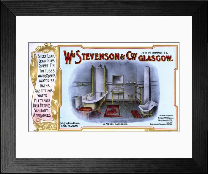 Framed Print : Advert, William Stevenson & Co, Glasgow Framed Print : Advert, William Stevenson & Co, Glasgow