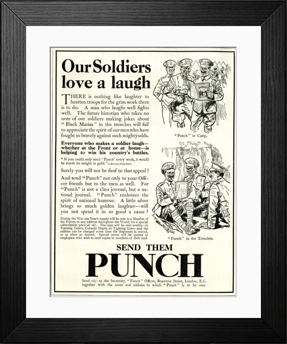Framed Print : Advert for Punch Magazine, WW1 Framed Print : Advert for Punch Magazine, WW1