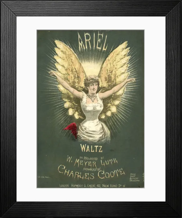 Framed Print : Music cover, Ariel Waltz, melodies by W Meyer Lutz Framed Print : Music cover, Ariel Waltz, melodies by W Meyer Lutz