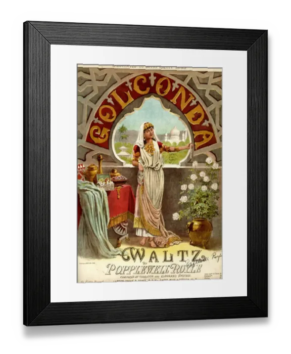 Framed Print : Music cover, Golconda Waltz, by Popplewell Royle Framed Print : Music cover, Golconda Waltz, by Popplewell Royle