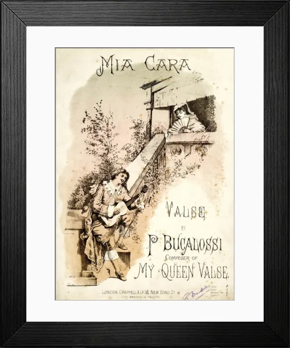 Framed Print : Music cover, Mia Cara Waltz, by P Bucalossi Framed Print : Music cover, Mia Cara Waltz, by P Bucalossi