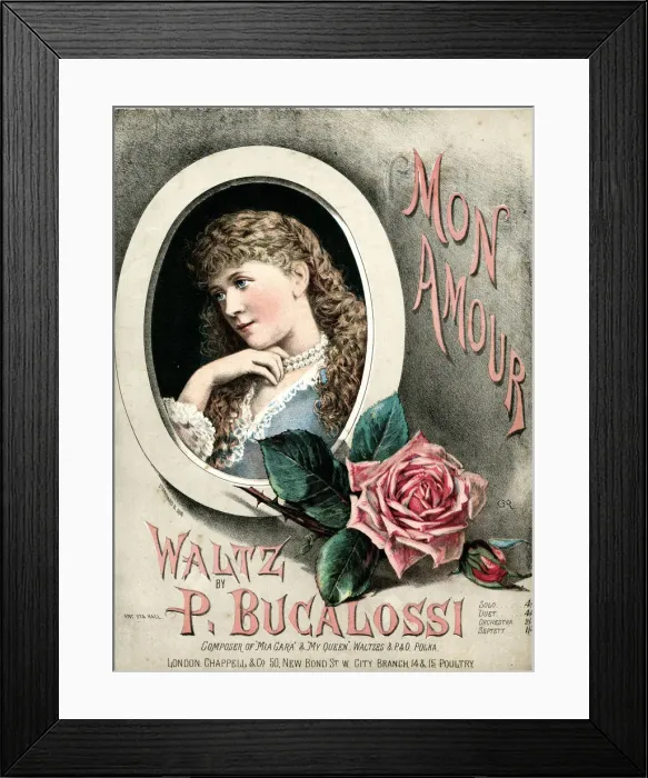 Framed Print : Music cover, Mon Amour Waltz, by P Bucalossi Framed Print : Music cover, Mon Amour Waltz, by P Bucalossi