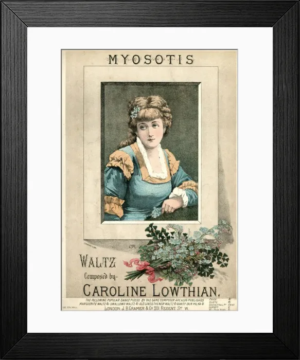 Framed Print : Music cover, Myosotis Waltz, by Caroline Lowthian Framed Print : Music cover, Myosotis Waltz, by Caroline Lowthian
