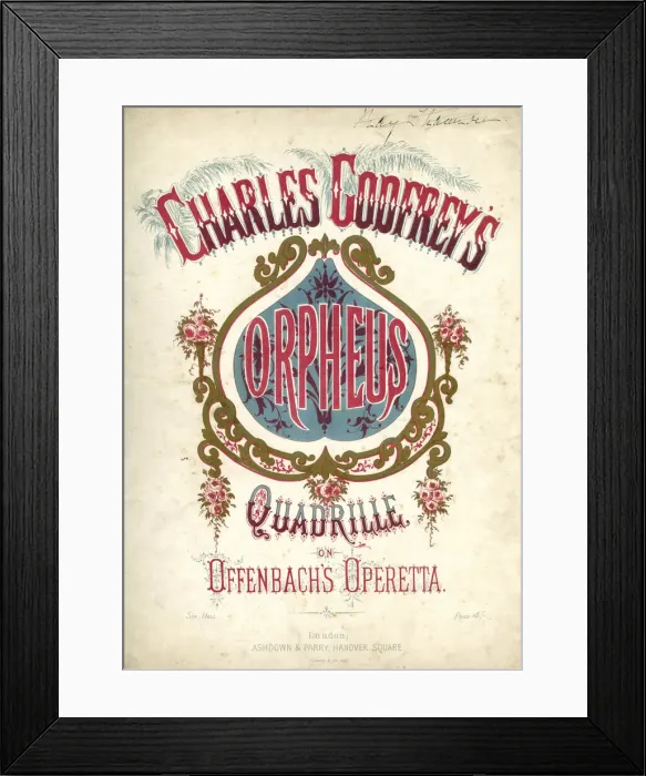 Framed Print : Music cover, Orpheus Quadrille, after Offenbach Framed Print : Music cover, Orpheus Quadrille, after Offenbach