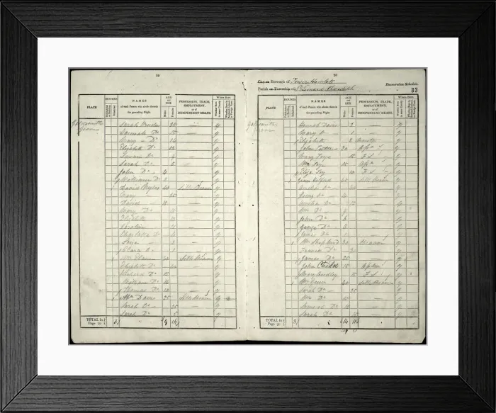 Framed Print : Census entry for William Toye Framed Print : Census entry for William Toye