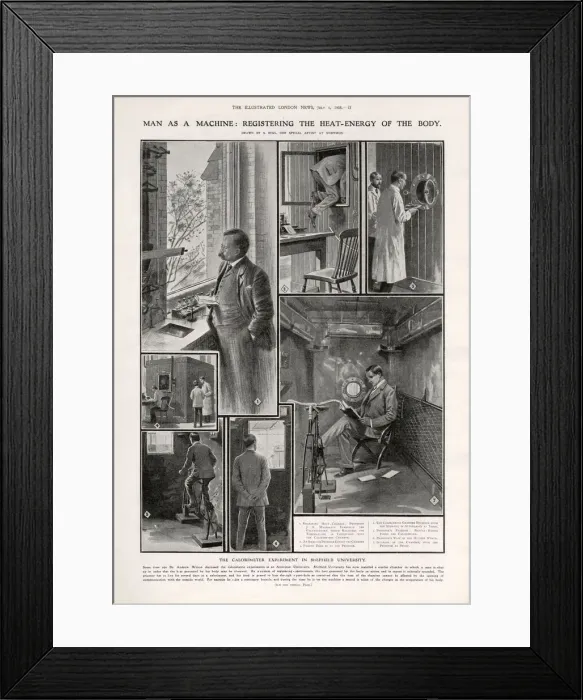 Framed Print : Man as Machine. Registering the Heat-Energy of the Body