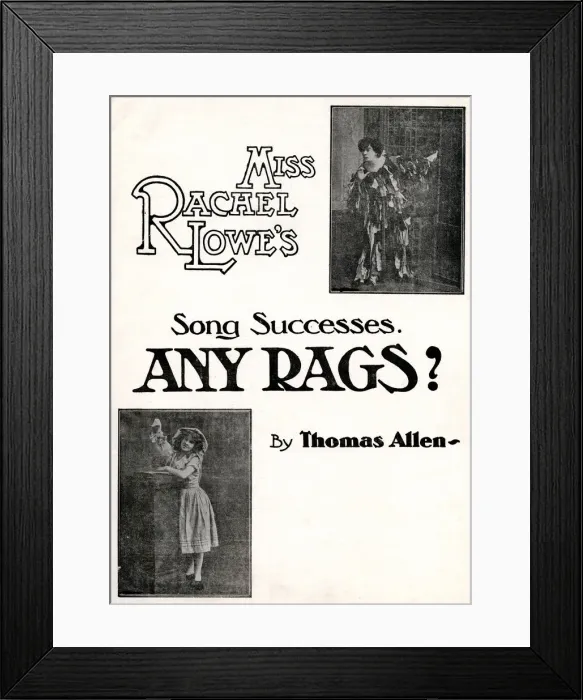 Framed Print : Music cover, Any Rags? by Thomas Allen Framed Print : Music cover, Any Rags? by Thomas Allen