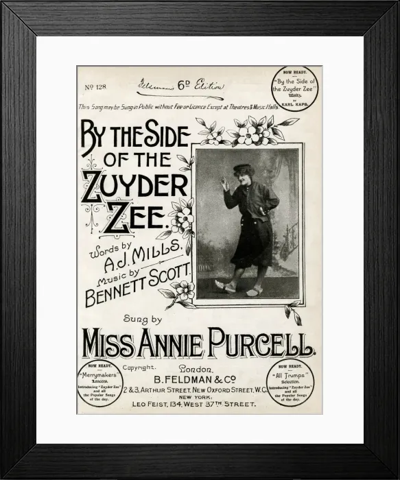 Framed Print : Music cover, By the Side of the Zuyder Zee Framed Print : Music cover, By the Side of the Zuyder Zee