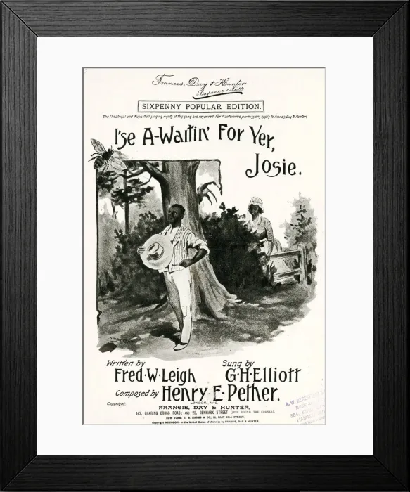 Framed Print : Music cover, I se A-Waitin For Yer, Josie Framed Print : Music cover, I se A-Waitin For Yer, Josie
