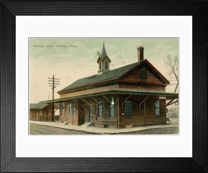 Framed Print : Railway Depot, Chelsea, Suffolk County, Mass, USA Framed Print : Railway Depot, Chelsea, Suffolk County, Mass, USA