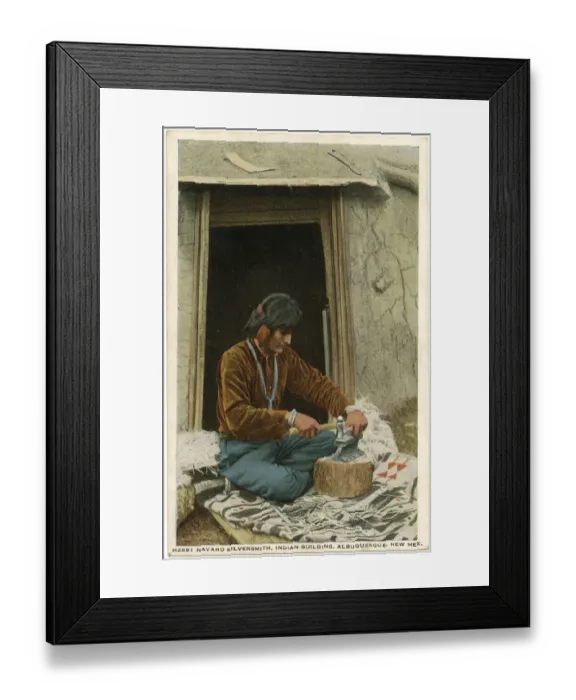 Framed Print : Navajo Indian silversmith, Albuquerque, New Mexico, USA Framed Print : Navajo Indian silversmith, Albuquerque, New Mexico, USA