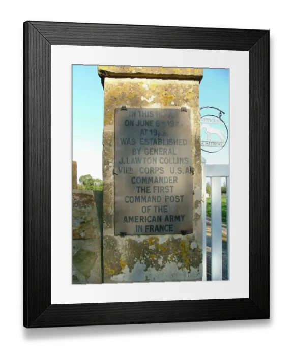 Framed Print : HQ General J Lawton Collins Haras la Hubert Normandy Framed Print : HQ General J Lawton Collins Haras la Hubert Normandy