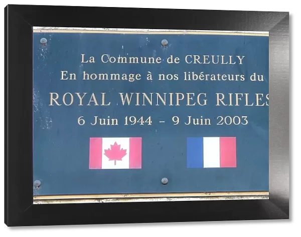 Royal Winnipeg Rifles Memorial Plaque Creully