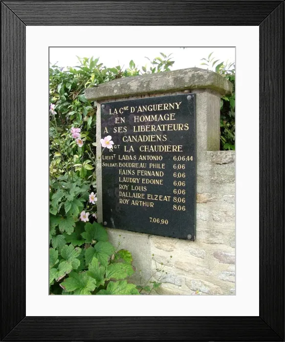 Framed Print : Canadian Regiment la Chaudiere Memorial d Anguerny Framed Print : Canadian Regiment la Chaudiere Memorial d Anguerny