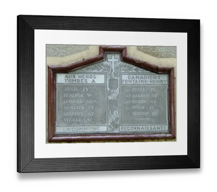 Framed Print : Canadian Casualties Memorial Fontaine Henry church Framed Print : Canadian Casualties Memorial Fontaine Henry church