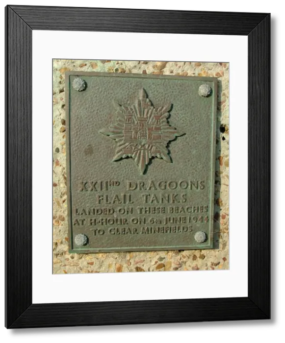 Framed Print : 22nd Dragoons Plaque Juno Beach exit Framed Print : 22nd Dragoons Plaque Juno Beach exit