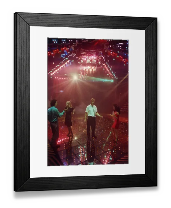 Framed Print : Two Couples at a disco, Cornwall Framed Print : Two Couples at a disco, Cornwall