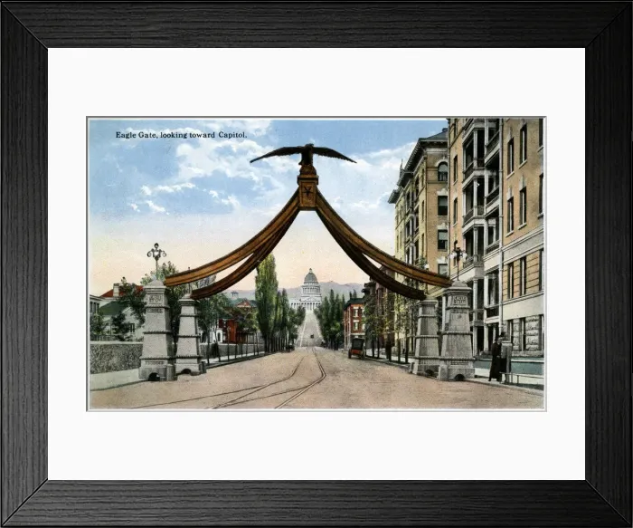 Framed Print : Eagle Gate and Capitol, Salt Lake City, Utah, USA Framed Print : Eagle Gate and Capitol, Salt Lake City, Utah, USA