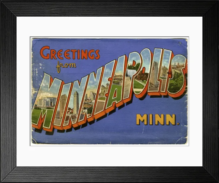 Framed Print : Greetings from Minneapolis, Minnesota, USA