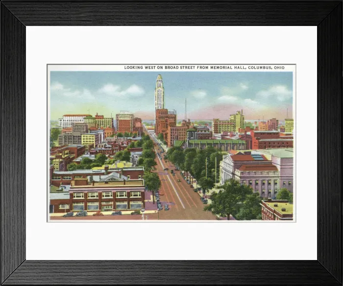 Framed Print : Aerial view of Broad Street, Columbus, Ohio, USA Framed Print : Aerial view of Broad Street, Columbus, Ohio, USA