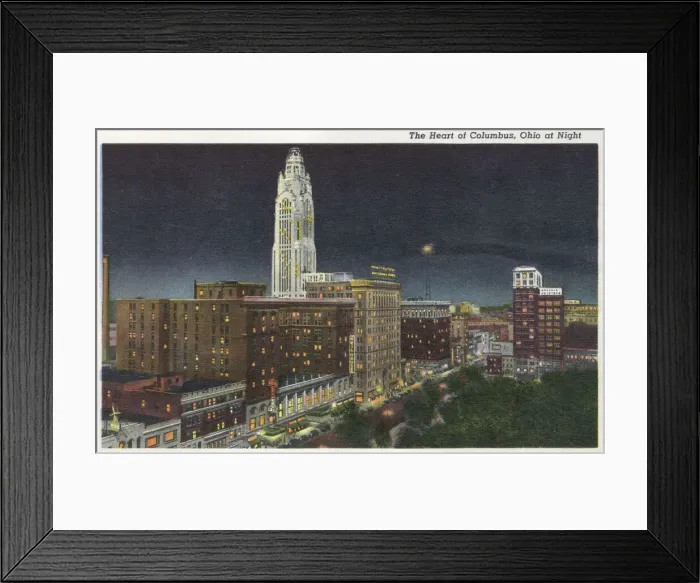 Framed Print : City centre at night, Columbus, Ohio, USA Framed Print : City centre at night, Columbus, Ohio, USA