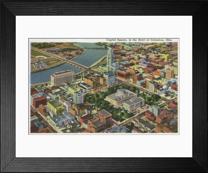 Framed Print : Aerial view of Capitol Square, Columbus, Ohio, USA Framed Print : Aerial view of Capitol Square, Columbus, Ohio, USA