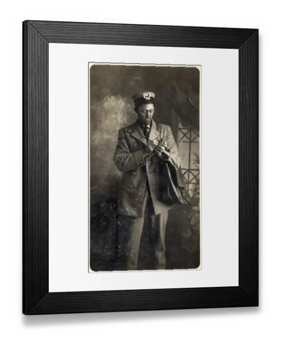 Framed Print : Postman and pensions agent, Oklahoma, USA Framed Print : Postman and pensions agent, Oklahoma, USA