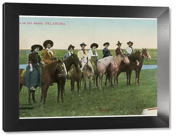 Cowgirls on horseback, 101 Ranch, Oklahoma, USA