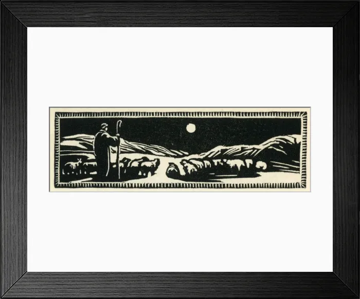 Framed Print : Woodcut print in Come Christmas Framed Print : Woodcut print in Come Christmas