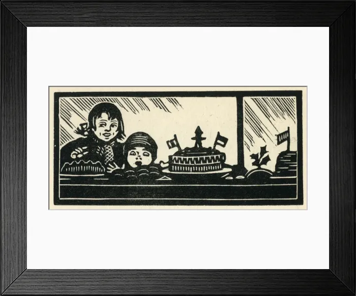 Framed Print : Woodcut print in Come Christmas Framed Print : Woodcut print in Come Christmas
