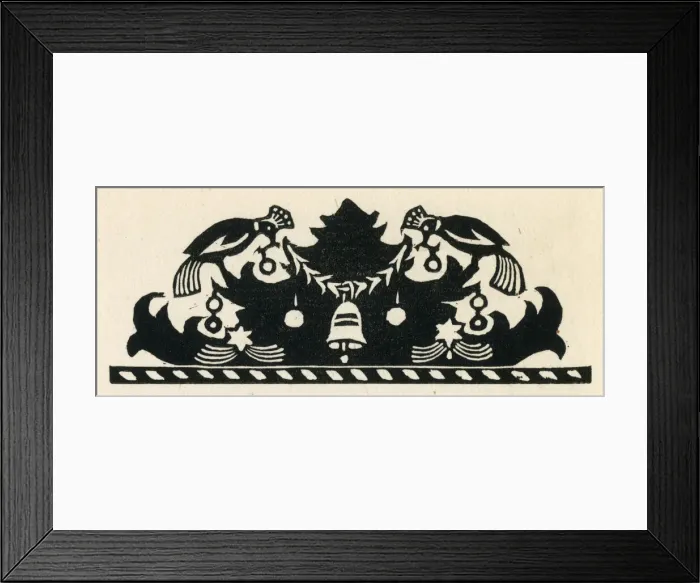 Framed Print : Woodcut print in Come Christmas Framed Print : Woodcut print in Come Christmas