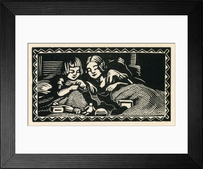 Framed Print : Woodcut print in Come Christmas Framed Print : Woodcut print in Come Christmas