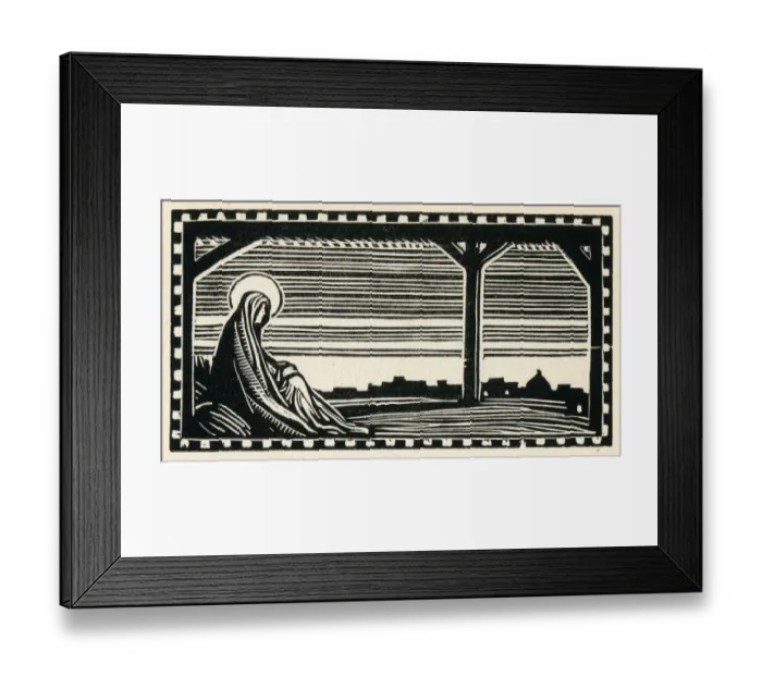 Framed Print : Woodcut print in Come Christmas Framed Print : Woodcut print in Come Christmas