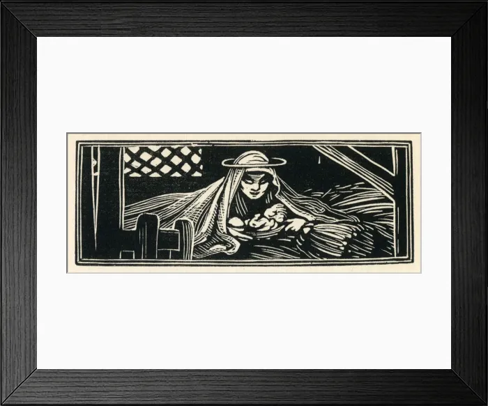 Framed Print : Woodcut print in Come Christmas Framed Print : Woodcut print in Come Christmas